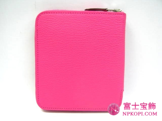 エルメスエヴリンコンパクトジップローズティリアン（金具：シルバー）HERMES328028